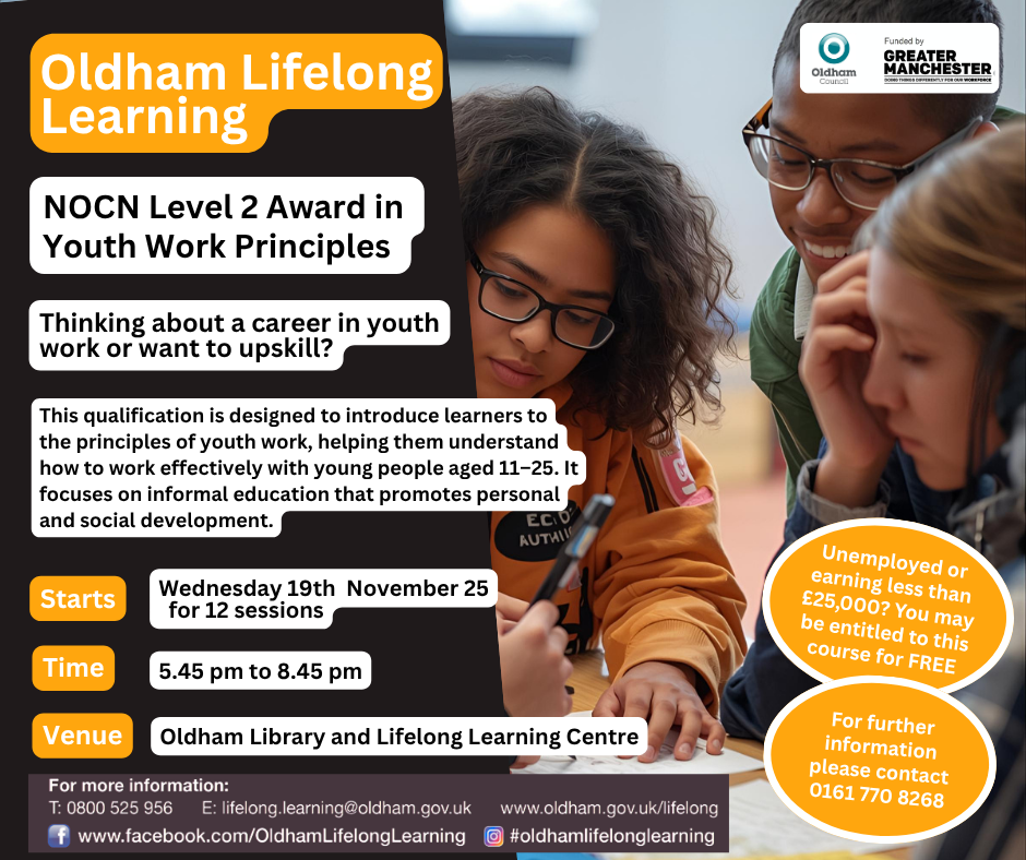 Youth work level 2 qualification flyer
